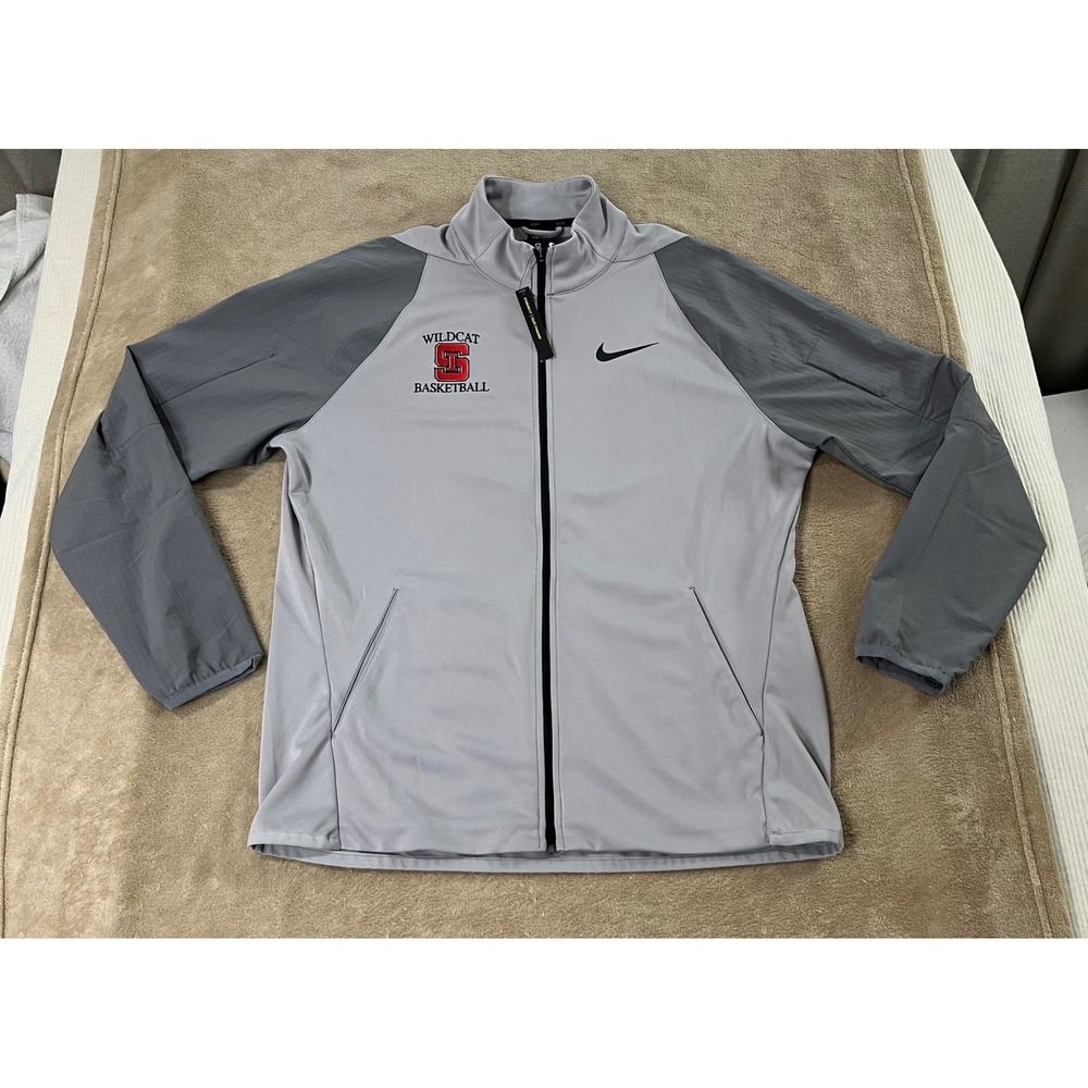 Nike Jacket Wildcat Mens L Basketball Full Zip Dri fit Gray $75.00 NEW Defect